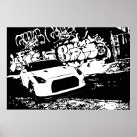 Nissan Skyline GTR met Graffiti Backdrop