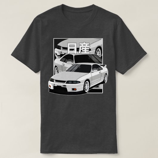 Nissan Skyline GTR R33 Japanse strips T-shirt (Design voorkant)