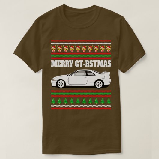 Nissan Skyline GTR R33 Merry Gtrstmas T-shirt (Design voorkant)