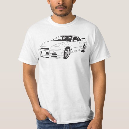 Nissan Skyline R34 GTR T-shirt (Voorkant)