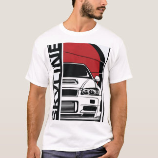 Nissan Skyline R34 GTR Vooraanzicht & Japans T-shirt