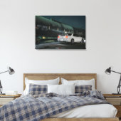 Nissan Skyline R34 met trein in Los Angeles Canvas Afdruk (Insitu (Slaapkamer))