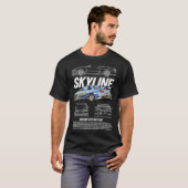 Nissan Skyline T-shirt – iconische JDM auto liefhe (Voorkant volledig)