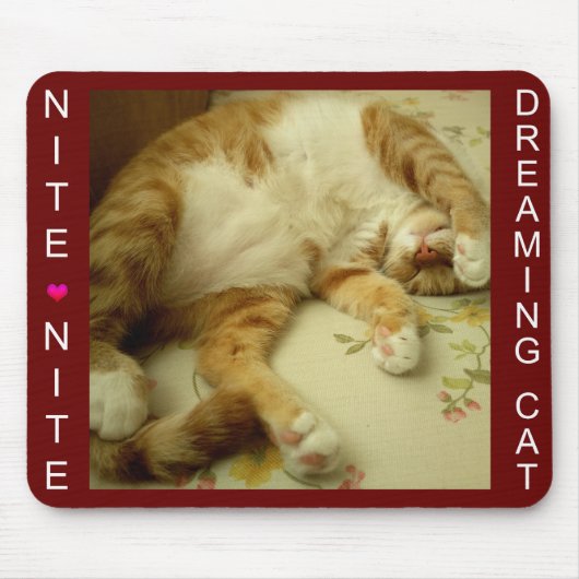Nite Nite Dreaming Cat Mausepad Muismat (Voorkant)