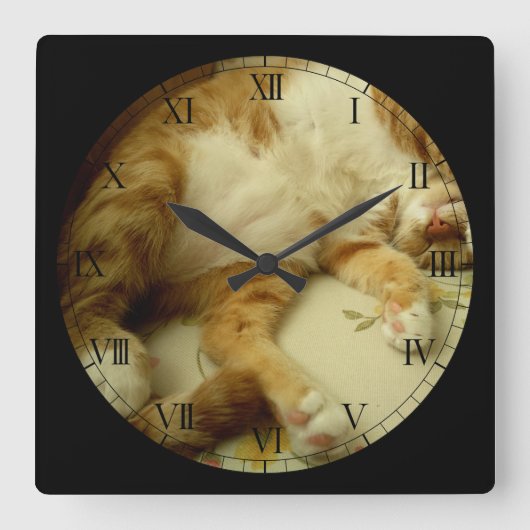 Nite Nite Dreaming Cat Wall klok (Voorkant)