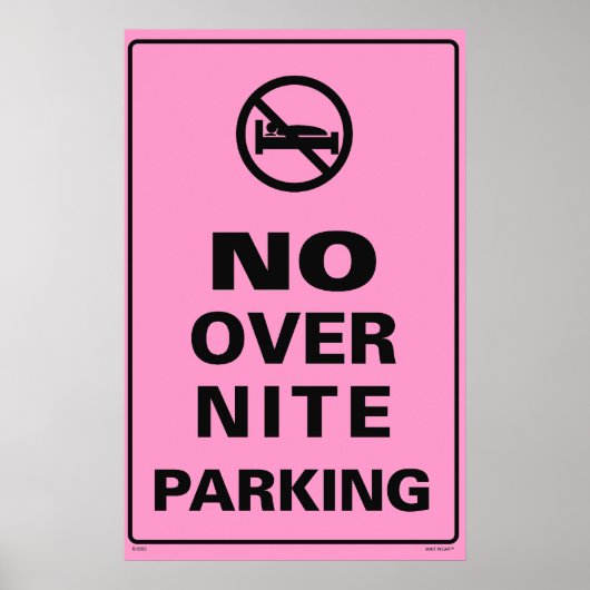 Nite Parking - Roze Poster (Voorkant)