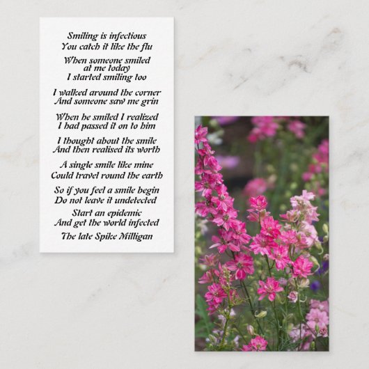 Nitiggedicht Contactkaartje (Voorkant / Achterkant)