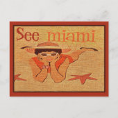 Nitigs 50s Zie Miami  Sunbathing Lady Travel Briefkaart (Voorkant)
