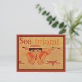 Nitigs 50s Zie Miami  Sunbathing Lady Travel Briefkaart (Staand voorkant)