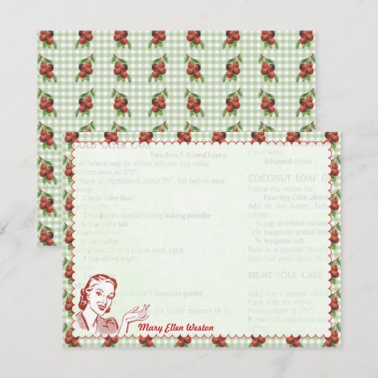 Nitigs Cherry Gal, gepersonaliseerde flatnote-kaar Kaart (Voorkant / Achterkant)