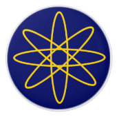 Nitigvijftig - gele atoomknop keramische knop (Voorkant)