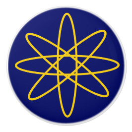 Nitigvijftig - gele atoomknop keramische knop