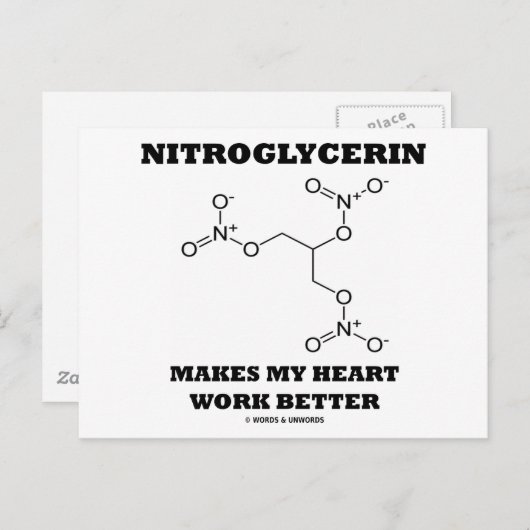 Nitroglycerin Makes My Heart Work Better Briefkaart (Voorkant / Achterkant)