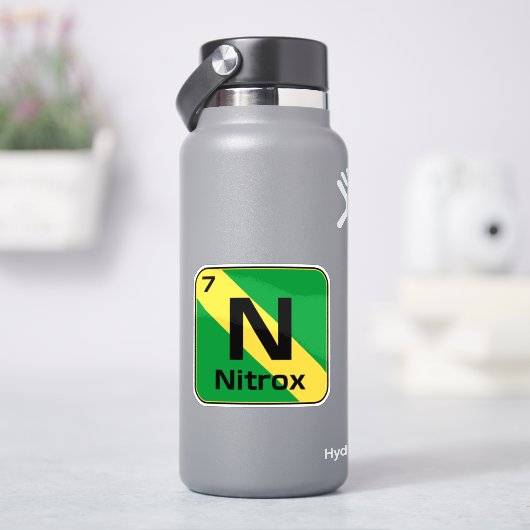 Nitrox Scuba Diver Flag Periodic Table Sticker (HydroFlask)