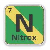 Nitrox Scuba Diver Flag Periodic Table Sticker (Voorkant)