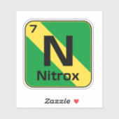 Nitrox Scuba Diver Flag Periodic Table Sticker (Vel)