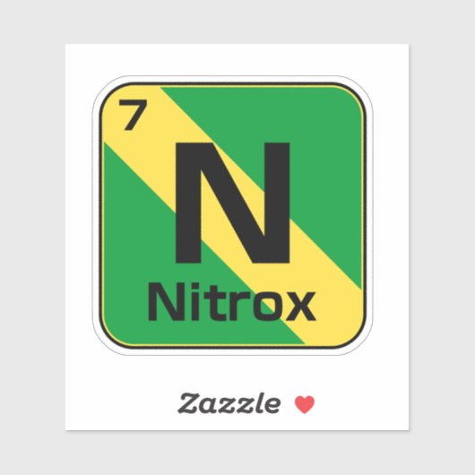 Nitrox Scuba Diver Flag Periodic Table Sticker (Vel)