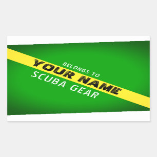 NITROX VLAG. MARK-APPARATUUR MET PERSOONSNAAM RECHTHOEKIGE STICKER