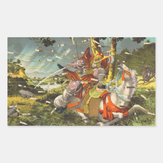 Nitta Yoshisada legendary samurai oorlogstrijder Rechthoekige Sticker (Voorkant)