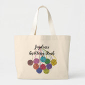 Nitting Stash, gepersonaliseerd, met kogels van ga Grote Tote Bag (Voorkant)