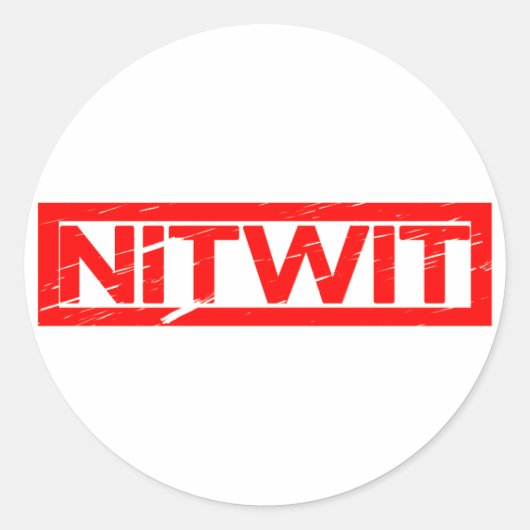 Nitwit Stamp Ronde Sticker (Voorkant)