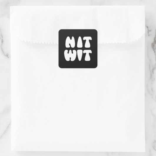 NITWIT VIERKANTE STICKER (Tas)