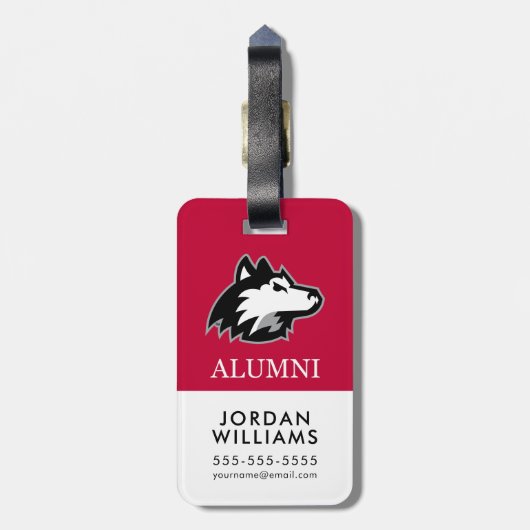 NIU Huskies Alumni Bagagelabel (Achterkant verticaal)