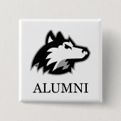 NIU Huskies Alumni Vierkante Button 5,1 Cm (Voorkant)