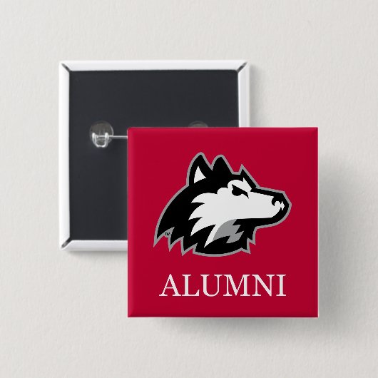 NIU Huskies Alumni Vierkante Button 5,1 Cm (Voorkant /achterkant)