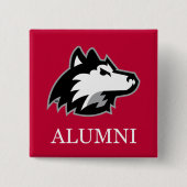 NIU Huskies Alumni Vierkante Button 5,1 Cm (Voorkant)