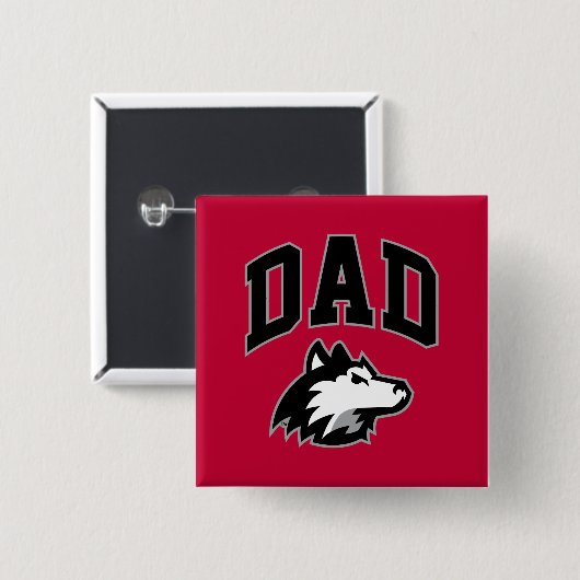 NIU Huskies Dad Vierkante Button 5,1 Cm (Voorkant /achterkant)