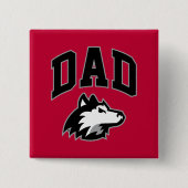 NIU Huskies Dad Vierkante Button 5,1 Cm (Voorkant)