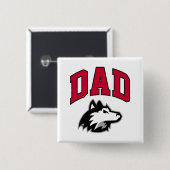 NIU Huskies Dad Vierkante Button 5,1 Cm (Voorkant /achterkant)