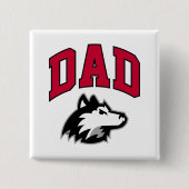 NIU Huskies Dad Vierkante Button 5,1 Cm (Voorkant)