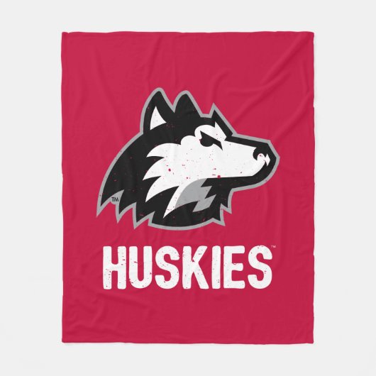 NIU Huskies Distress Fleece Deken (Voorkant)