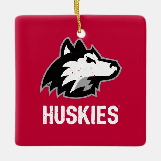 NIU Huskies Distress Keramisch Ornament (Voorkant)