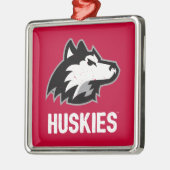 NIU Huskies Distress Metalen Ornament (Links)