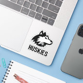 NIU Huskies Distress Sticker (Laptop met iPhone)