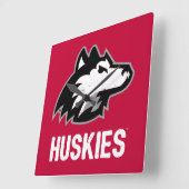 NIU Huskies Distress Vierkante Klok (Hoek)