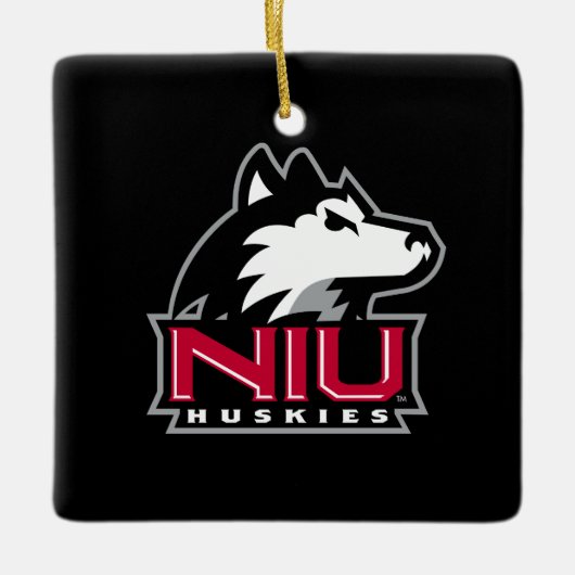 NIU Huskies Keramisch Ornament (Voorkant)