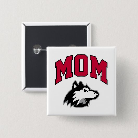 NIU Huskies Mama Vierkante Button 5,1 Cm (Voorkant /achterkant)