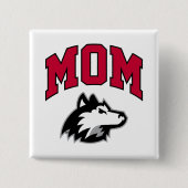 NIU Huskies Mama Vierkante Button 5,1 Cm (Voorkant)