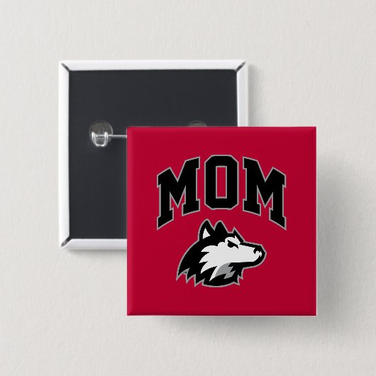 NIU Huskies Mama Vierkante Button 5,1 Cm (Voorkant /achterkant)