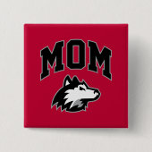 NIU Huskies Mama Vierkante Button 5,1 Cm (Voorkant)