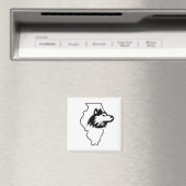 NIU Huskies State Love Magneet (Insitu (Vaatwasser))