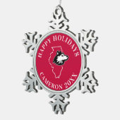 NIU Huskies State Love Tin Sneeuwvlok Ornament (Rechts)