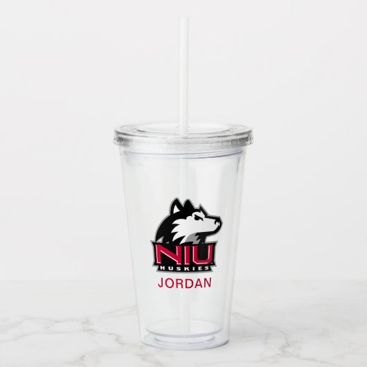 NIU Huskies Wordmark Acryl Drinkbeker (Voorkant)