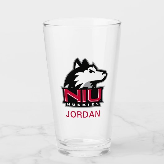 NIU Huskies Wordmark Glas (Voorkant)