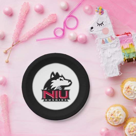 NIU Huskies Wordmark Papieren Bordje (Feest)