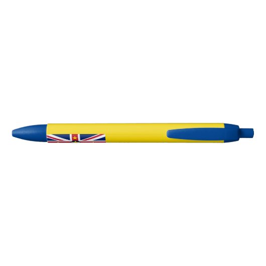 Niue Flag Blauwe Inkt Pen (Achterkant)